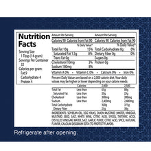 Load image into Gallery viewer, Nutrition facts label on a blue background with text and numbers.
