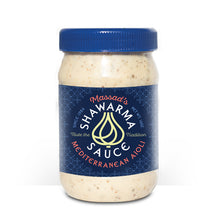 Load image into Gallery viewer, Jar of Massad's Shawarma Sauce with blue lid and label on a white background
